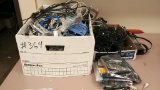 LOT OF MISC. CABLES, POWER ADAPTERS & COMPUTER CARDS