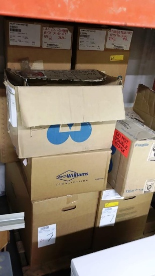PALLET OF KURT VERSEN & WILLIAMS LIGHT FIXTURES AND HARDWARE