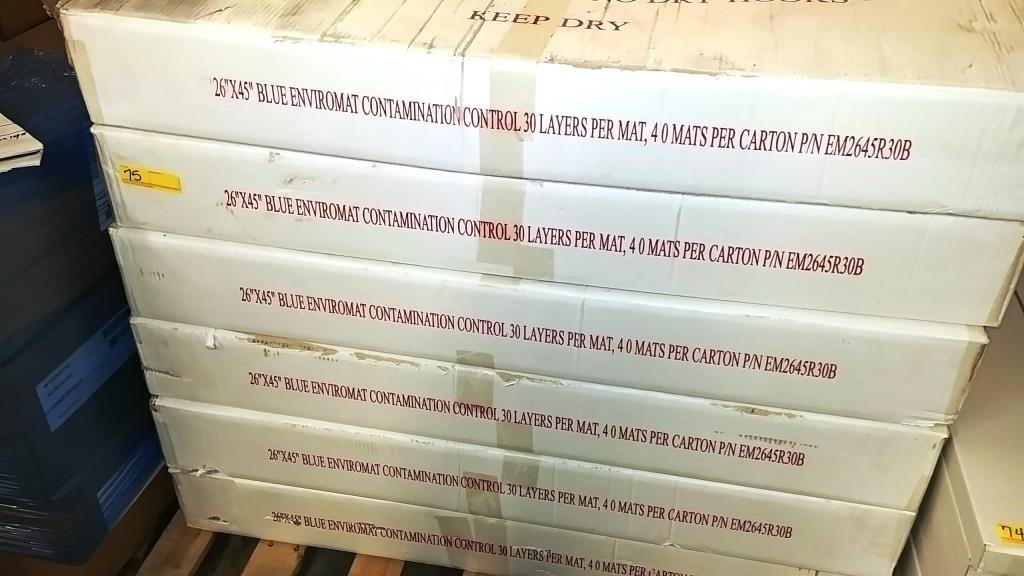 Lot 6 Boxes Of New Enviromat Contamination Control Mats 26 X 45