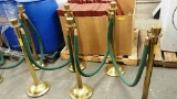 18 LAWRENCE 310 METAL CROWD CONTROL STANCHIONS, VELVET ROPES & ROLLING STAND