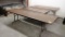 LOT OF 3 METAL FOLDING TABLES WITH FAUX WOOD LAMINATE TOPS