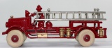 VINTAGE HUBLEY CAST IRON FIRE TRUCK WITH BELL & LADDERS