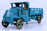 VINTAGE ARCADE MACK ICE TRUCK WITH DRIVER - CAST IRON