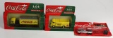 3 NEW, IN THE PACKAGE COCA-COLA DIE-CAST VEHICLES BY HARTOY