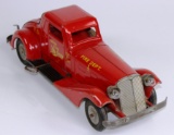 VINTAGE MARX SIREN FIRE CHIEF WIND UP CAR 1930s