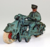 VINTAGE CHAMPION CAST IRON BLUE POLICE MOTORCYCLE 1930s