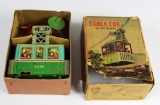 VINTAGE ALPS JAPANESE TIN LITHO CABLE CAR IN ORIGINAL BOX