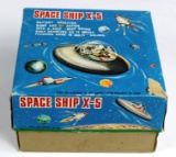 JAPANESE TIN SPACE SHIP X-5 IN THE ORIGINAL BOX