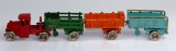 VINTAGE KENTON CAST IRON TRACTOR & TANDEM TRAILERS ICE SPEED OIL GAS