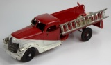 VINTAGE BUDDY L FIRE AND CHEMICAL TRUCK PRESSED STEEL 22