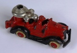 VINTAGE HUBLEY CAST IRON FIRE TRUCK NICKEL PLATED PUMPER