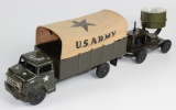 VINTAGE MARX U.S. ARMY TRUCK AND SEARCH LIGHT UNIT