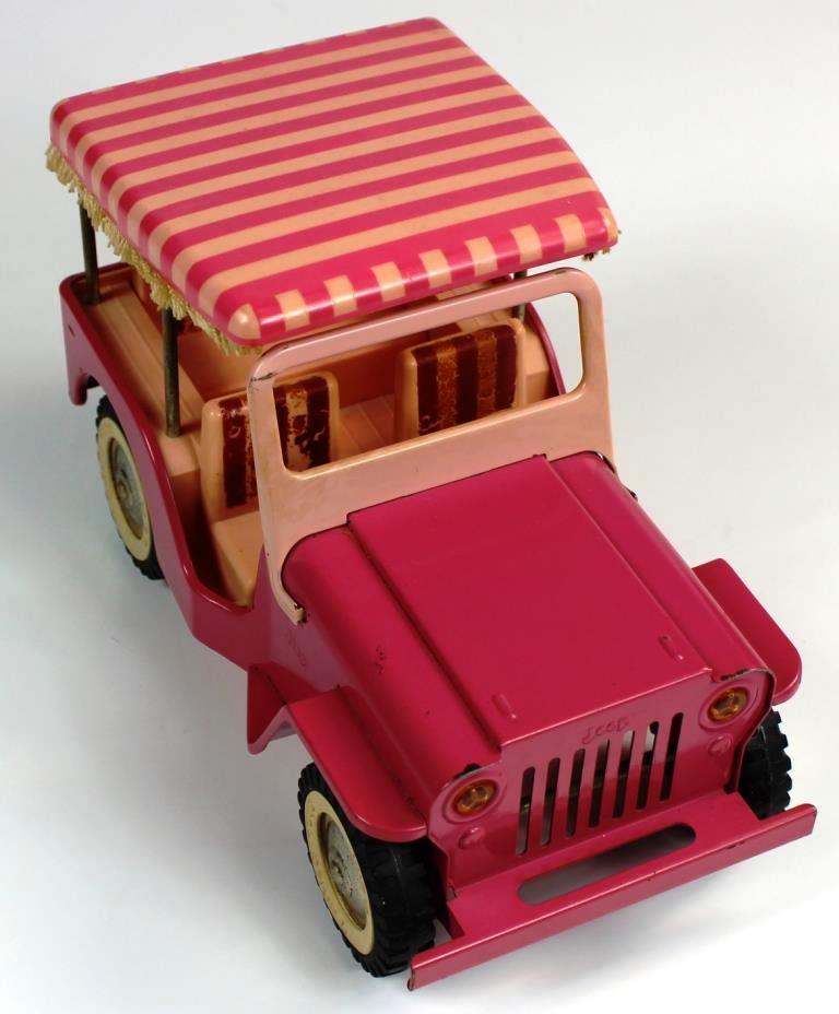 VINTAGE TONKA PINK ELVIS JEEP WITH STRIPED CANOPY Proxibid