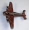 VINTAGE HUBLEY CAST IRON AIRPLANE 4 PROPELLERS