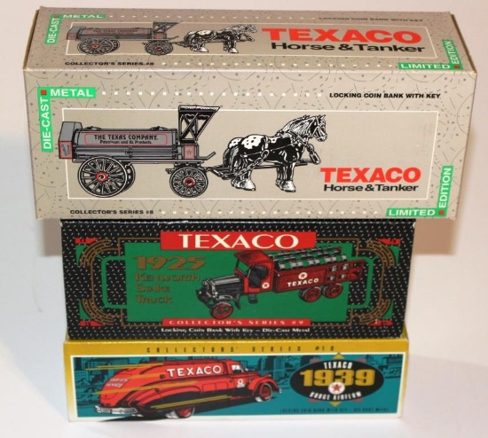 texaco die cast metal banks