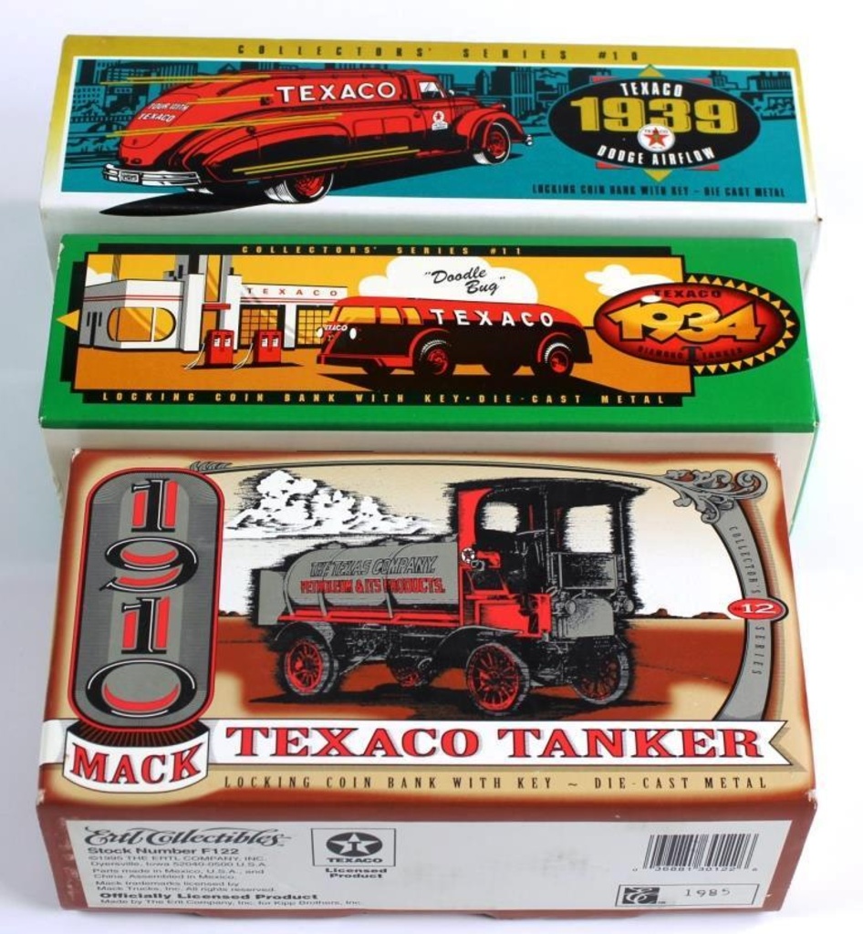 texaco die cast metal banks
