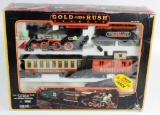 VINTAGE NEW BRIGHT GOLD RUSH EXPRESS TRAIN SET IN THE BOX