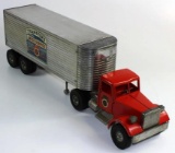 VINTAGE SMITH-MILLER PRESSED STEEL TEAMSTER'S UNION SEMI TRACTOR TRAILER