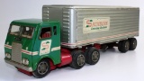 VINTAGE JAPANSE TIN FRICTION SEMI TRACTOR TRAILER SAUNDERS LEASING