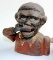 VINTAGE LITTLE JOE CAST IRON MECHANICAL COIN BANK