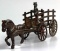 VINTAGE CAST IRON STAKE / HAY WAGON - ONE HORSE