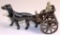 CAST IRON DOG DRAWN BUGGY WITH DOG PASSENGER