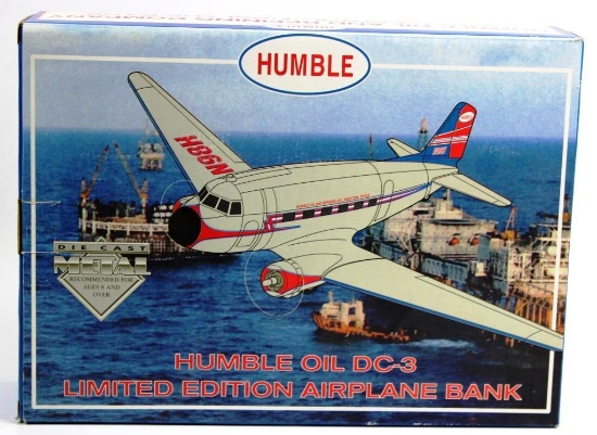 NEW, IN THE BOX DIECAST AIRPLANE BANK HUMBLE DC-3 BY SPEC CAST