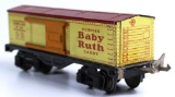 3 VINTAGE LIONEL TRAIN CARS: BABY RUTH, SHELL & CABOOSE