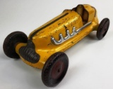 VINTAGE PRESSED STEEL RACER WITH METAL WHEELS