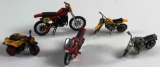 LOT OF 5 DIECAST MOTORCYLES AND ATV