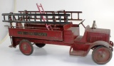 VINTAGE STEELCRAFT PRESSED STEEL CITY FIRE DEPT. LADDER TRUCK