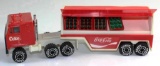 VINTAGE REMCO METAL AND PLASTIC DIE-CAST COCA-COLA SEMI TRACTOR TRAILER