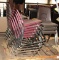 LOT OF 13 STACKING CHAIRS - PLASTIC SEAT AND METAL BASES