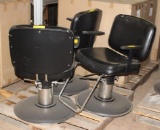 SALON CHAIRS WITH FOOT REST AND WEIGHTED BASE