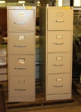 BEIGE METAL 4-DRAWER FILE CABINETS