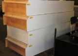 WHITE WOOD SHELF UNITS WITH ADJUSTABLE SHELVES