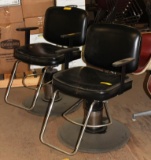 SALON CHAIRS WITH FOOT REST AND WEIGHTED BASE