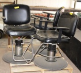 SALON CHAIRS WITH FOOT REST AND WEIGHTED BASE