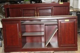 WOOD CREDENZA AND HUTCH