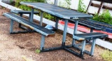 METAL PICNIC TABLE WITH BENCHES