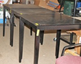 3 WOOD TABLES PAINTED BLACK