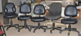 LOT OF 5 BLACK ROLLING OFFICE CHAIRS