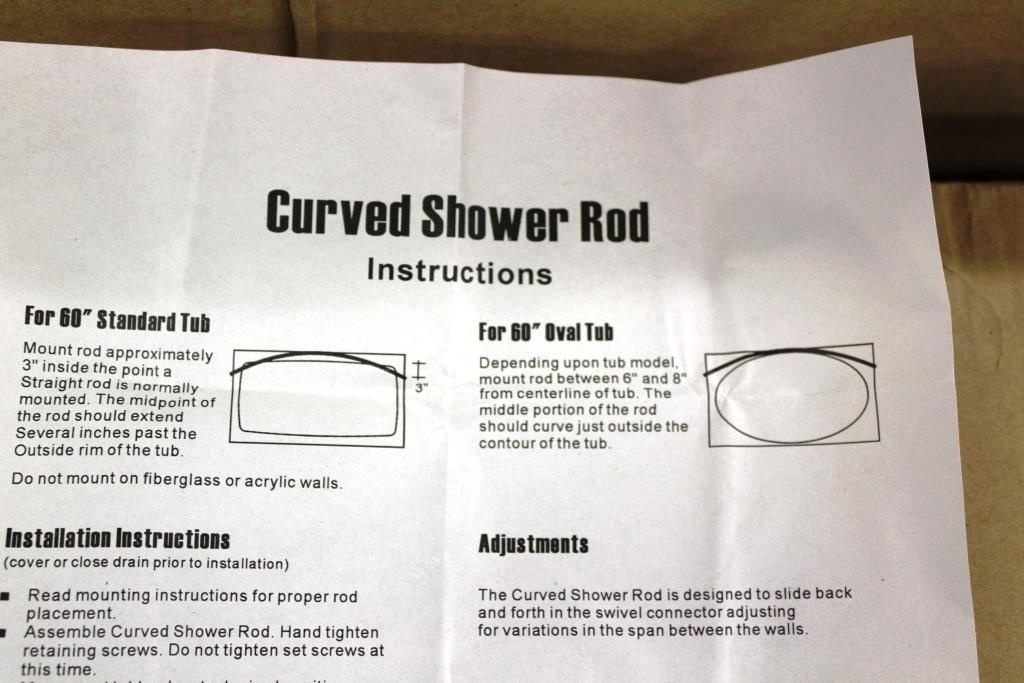 Lot Pallet Of 8 Boxes Vl 200004 Curved Shower Curtain Rods