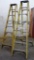 LOT OF 2 HUSKY YELLOW 8FT FIBERGLASS LADDERS