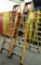 LOT OF 2 HUSKY 8FT ORANGE FIBERGLASS LADDERS