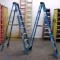 LOT OF 2 WERNER 8FT BLUE FIBERGLASS LADDERS