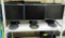LOT OF 11 MONITORS, 2 UPS', STANDS AND CABLES