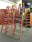 LOT OF 3 LOUISVILLE 8FT RED FIBERGLASS LADDERS