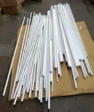 LOT OF WOOD DOWELS AND METAL RODS