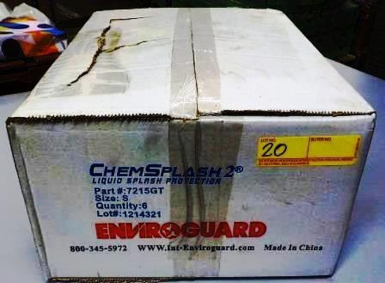 12 BOXES OF ENVIROGUARD 7215GT CHEMSPLASH 2 LIQUID SPLASH PROTECTION COVERALLS